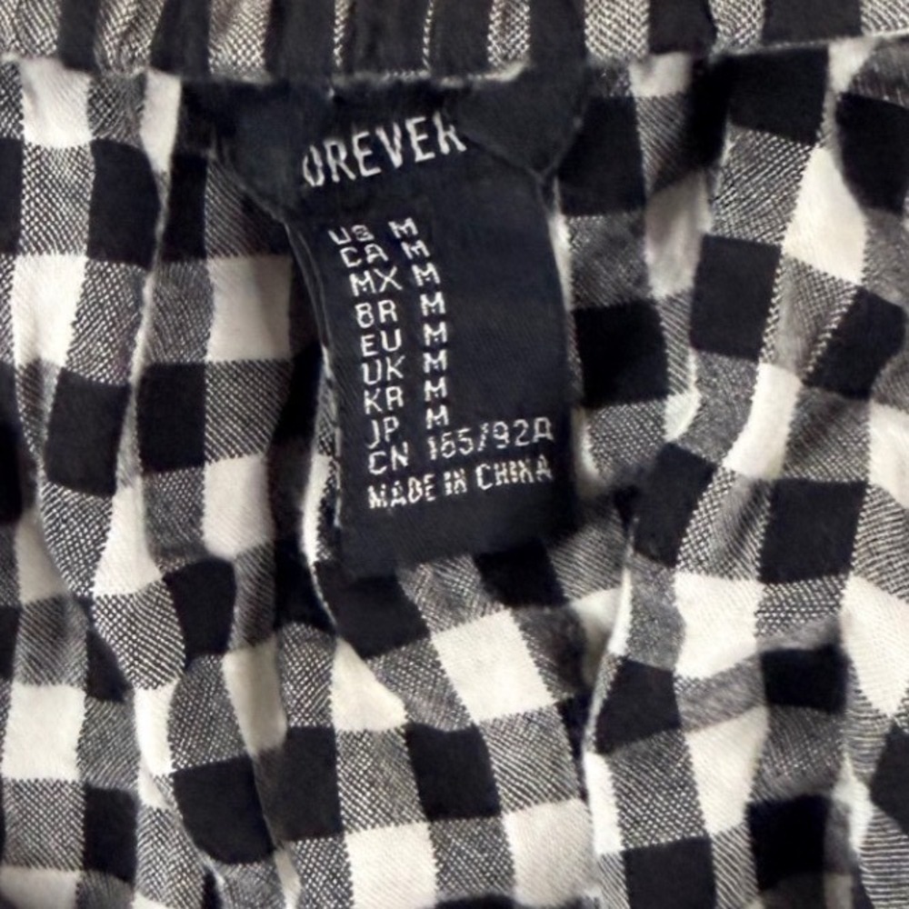 Forever 21 Womens Medium Gingham Off The Shoulder Crop Top Coastal Cowgirl - Picture 2 of 4